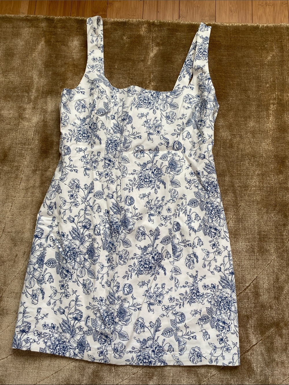 Christian Lacroix White Dress with Blue Floral Print